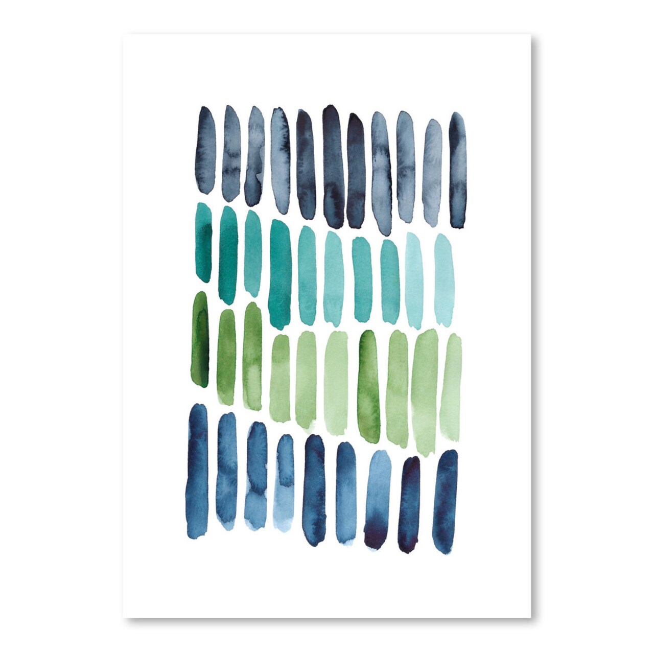 Blue Green Strokes by Lisa Nohren  Poster Art Print - Americanflat